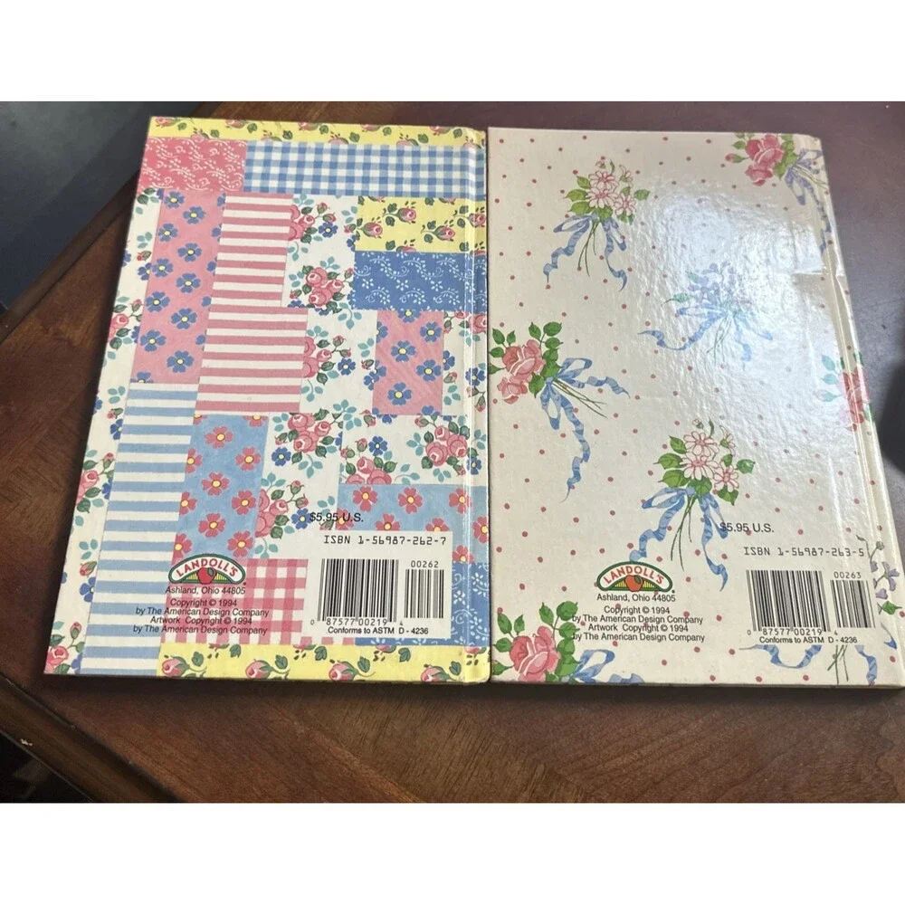 VTG 1994 Set of 2 Julie's Journal Unused Floral Patchwork Blank Unused